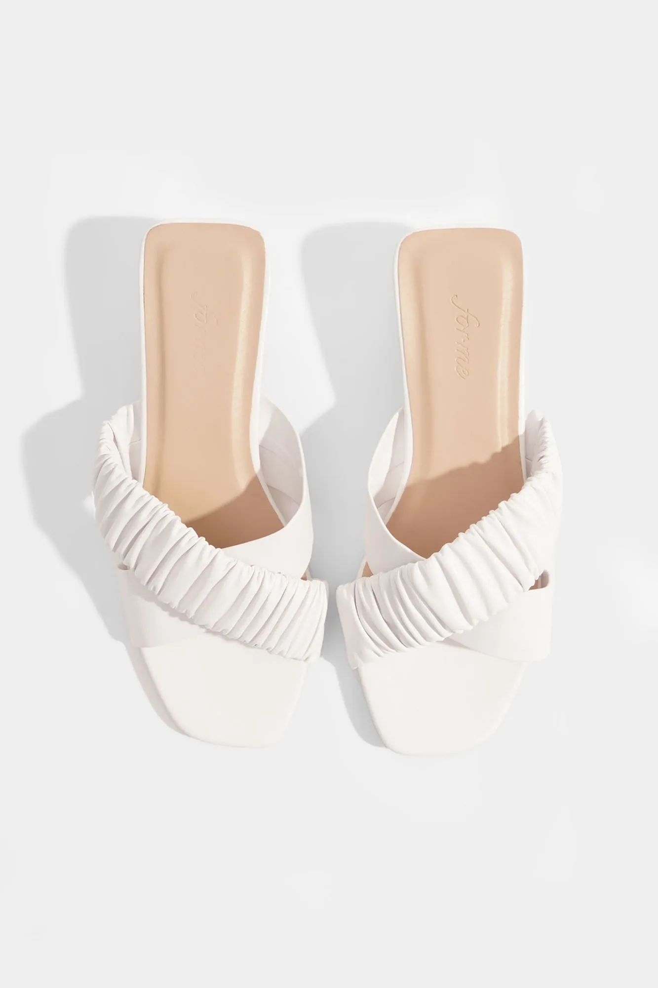 Easy Soles Ruched Criss Cross Square Toe Sandals