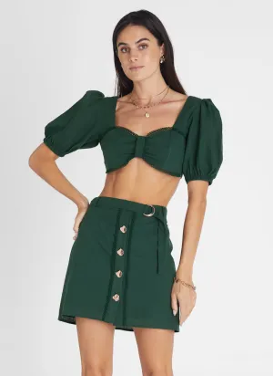 Emerald Button Up Mini Skirt (SAMPLE)