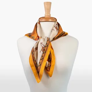 Empire - Stylized Equestrian Pattern in Tangerine Scarf