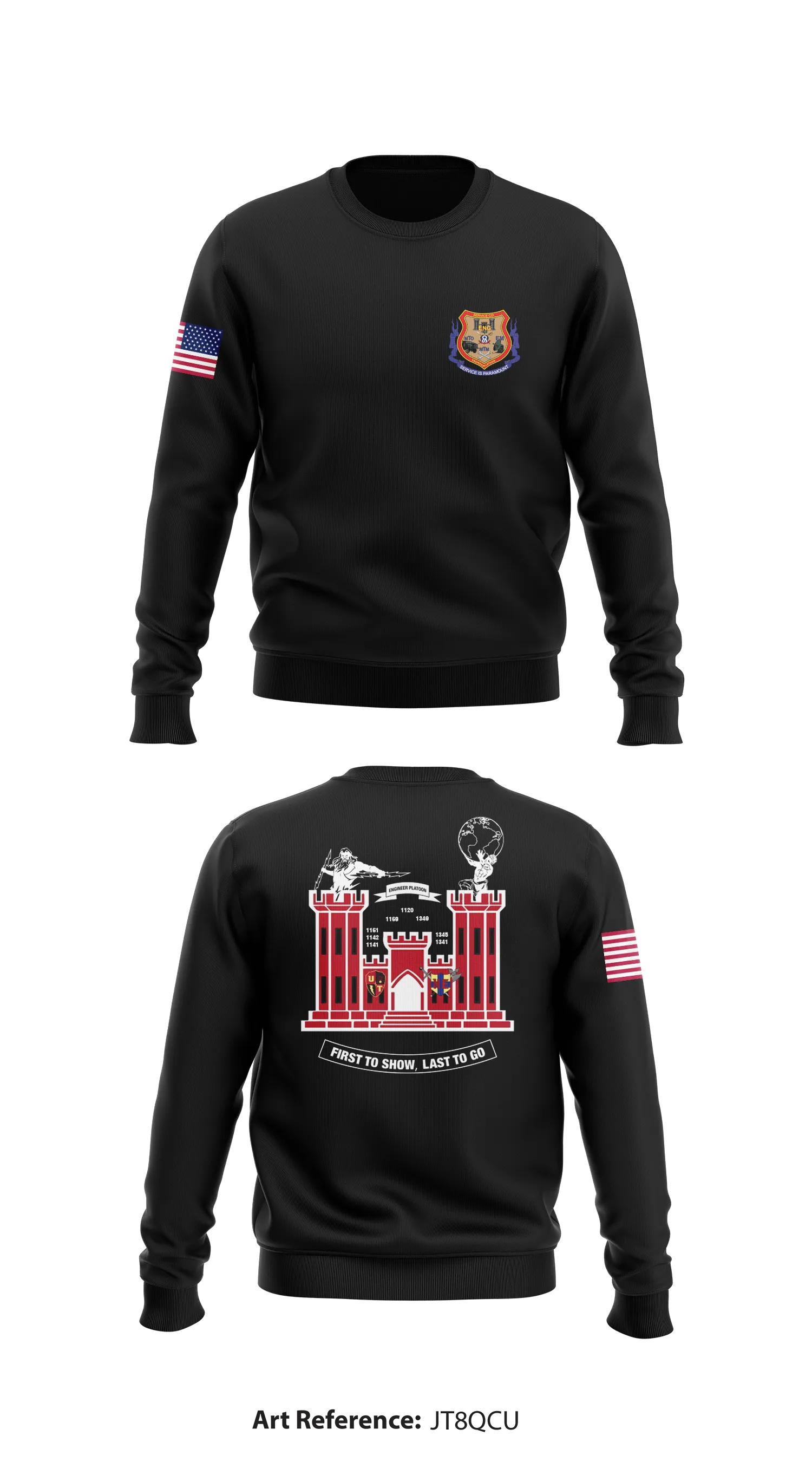 Engineer Platoon Store 1 Core Men's Crewneck Performance Sweatshirt - jT8qCu