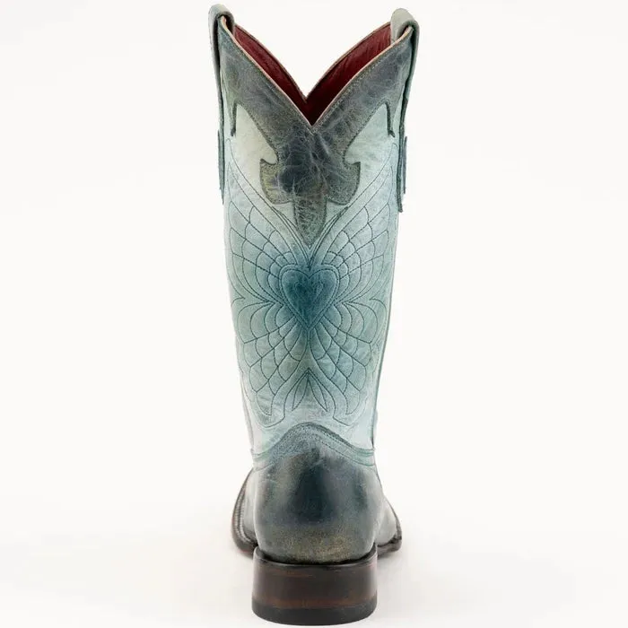 Ferrini Women's Glacier Narrow Square Toe Boots Handcrafted - Teal 8267143