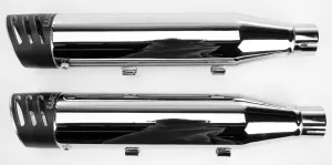 Freedom Performance HD00390 3 1/4in. Racing Slip-Ons - Chrome/Black Tips