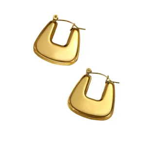Gold U Shaped Chunky Hoops