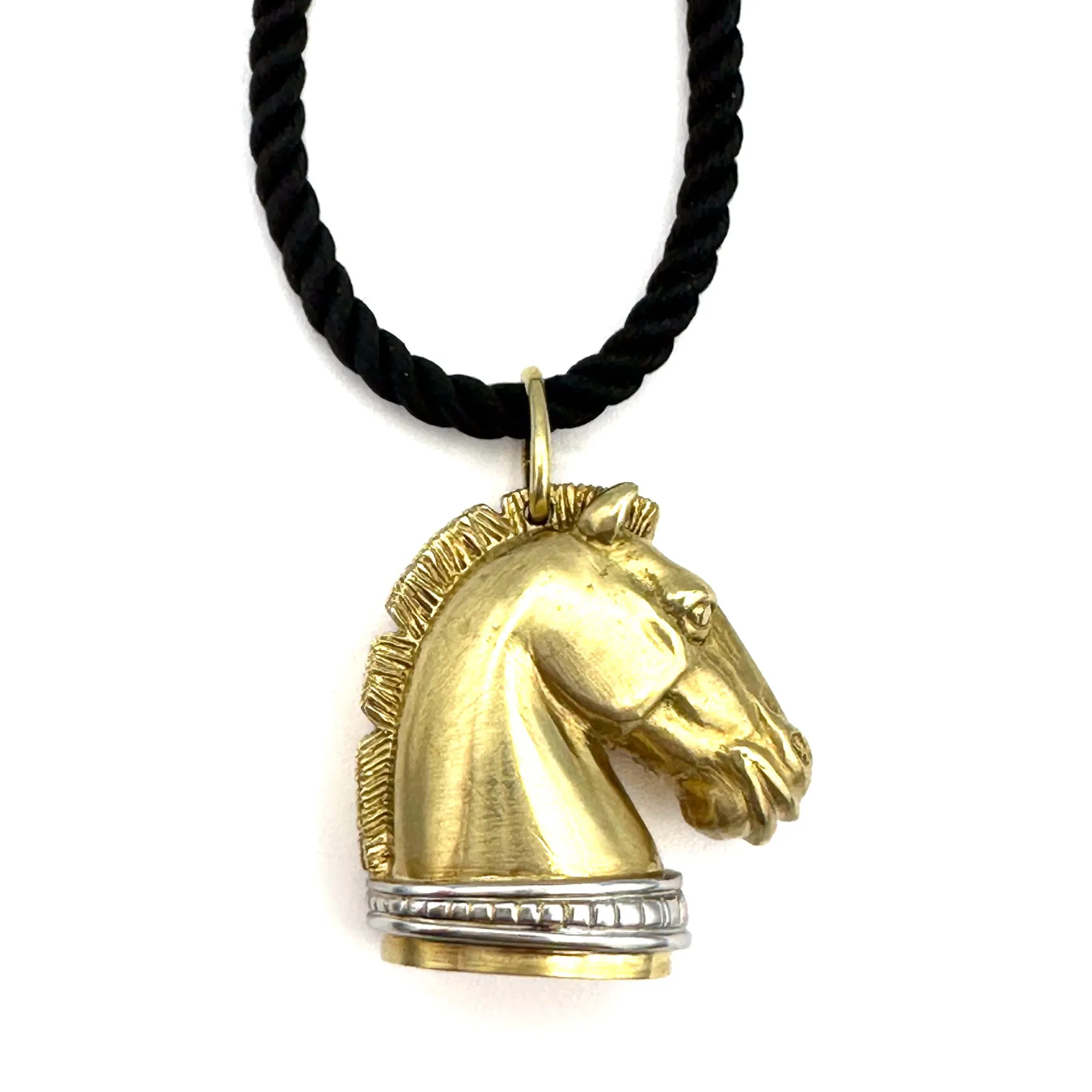 Golden Horse Head Necklace, 18k Gold