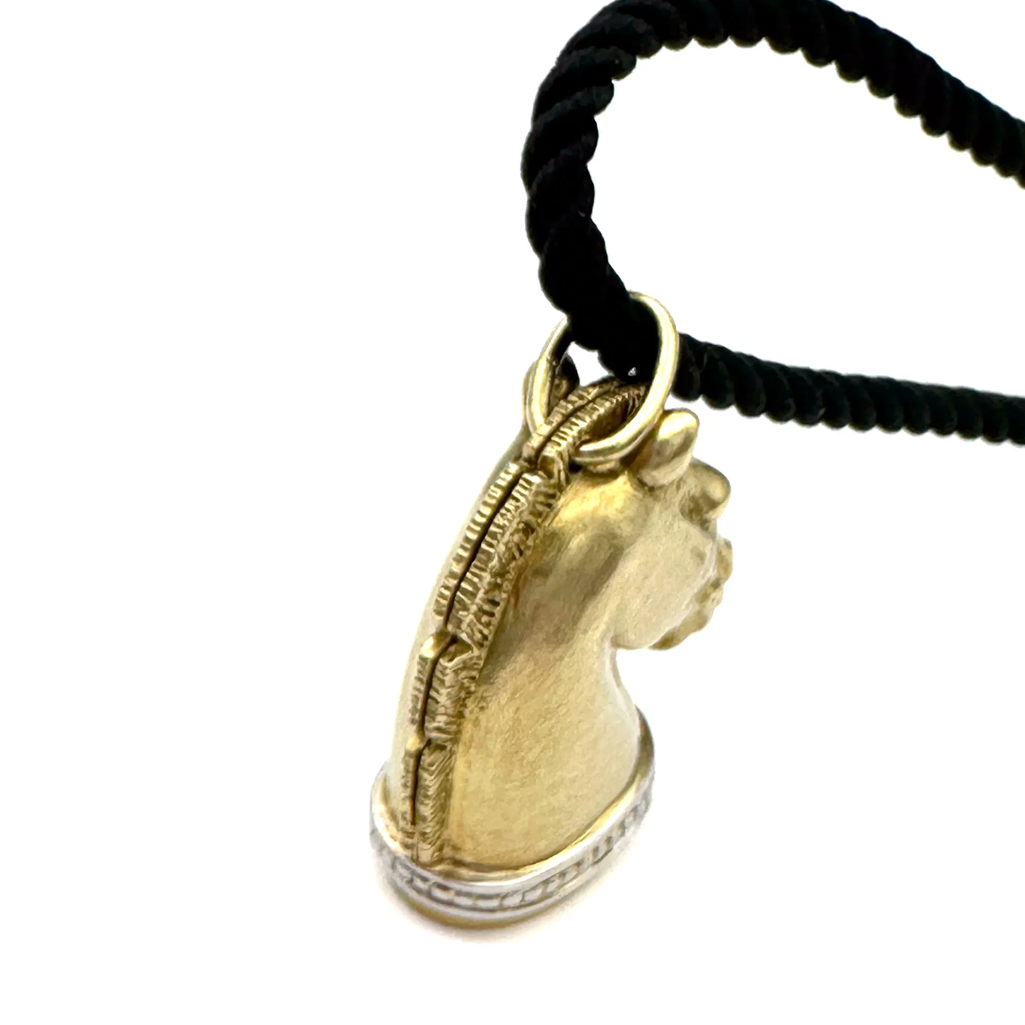 Golden Horse Head Necklace, 18k Gold