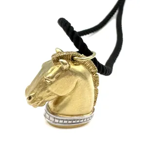Golden Horse Head Necklace, 18k Gold