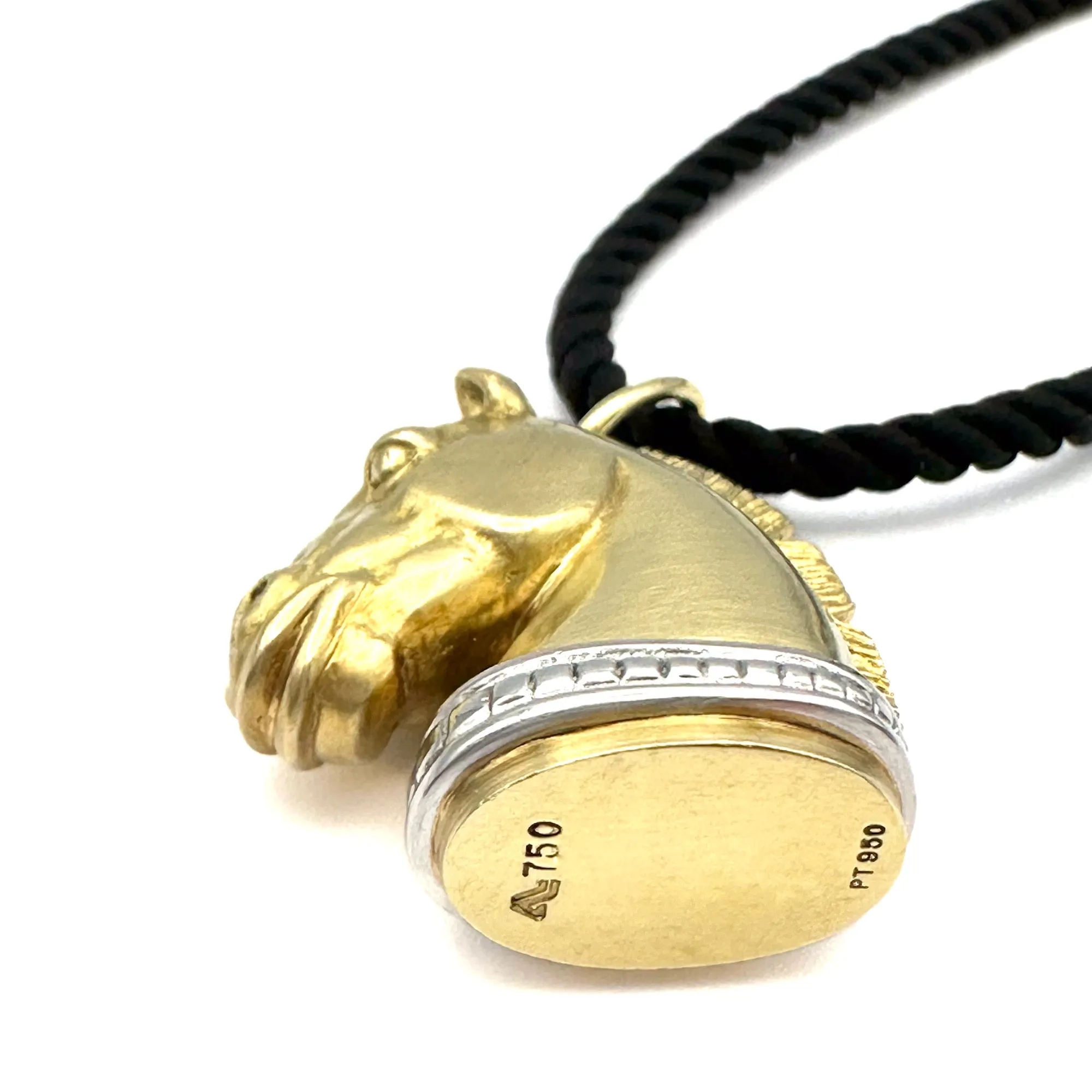 Golden Horse Head Necklace, 18k Gold