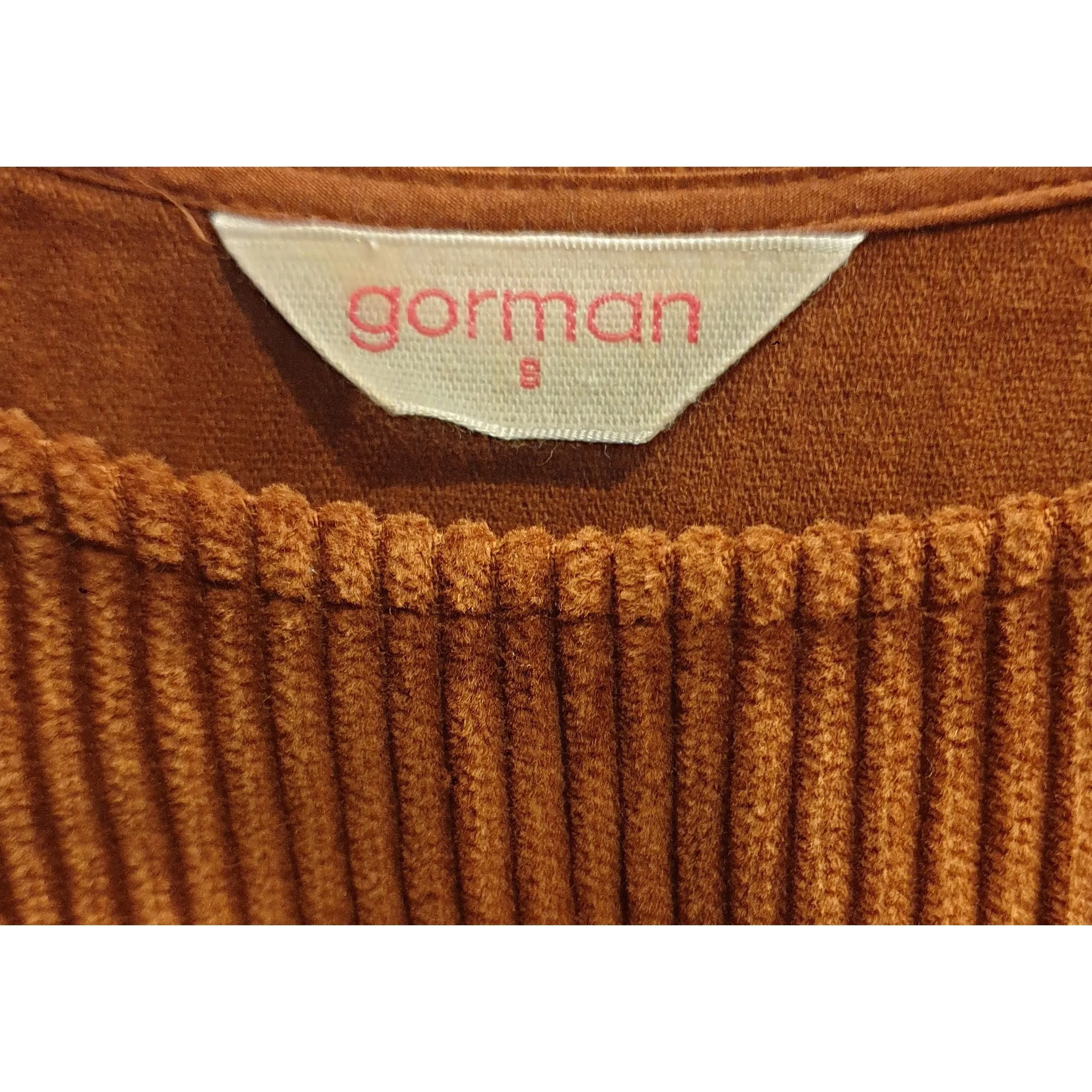 Gorman burnt orange chunky cord oversize dress size 8