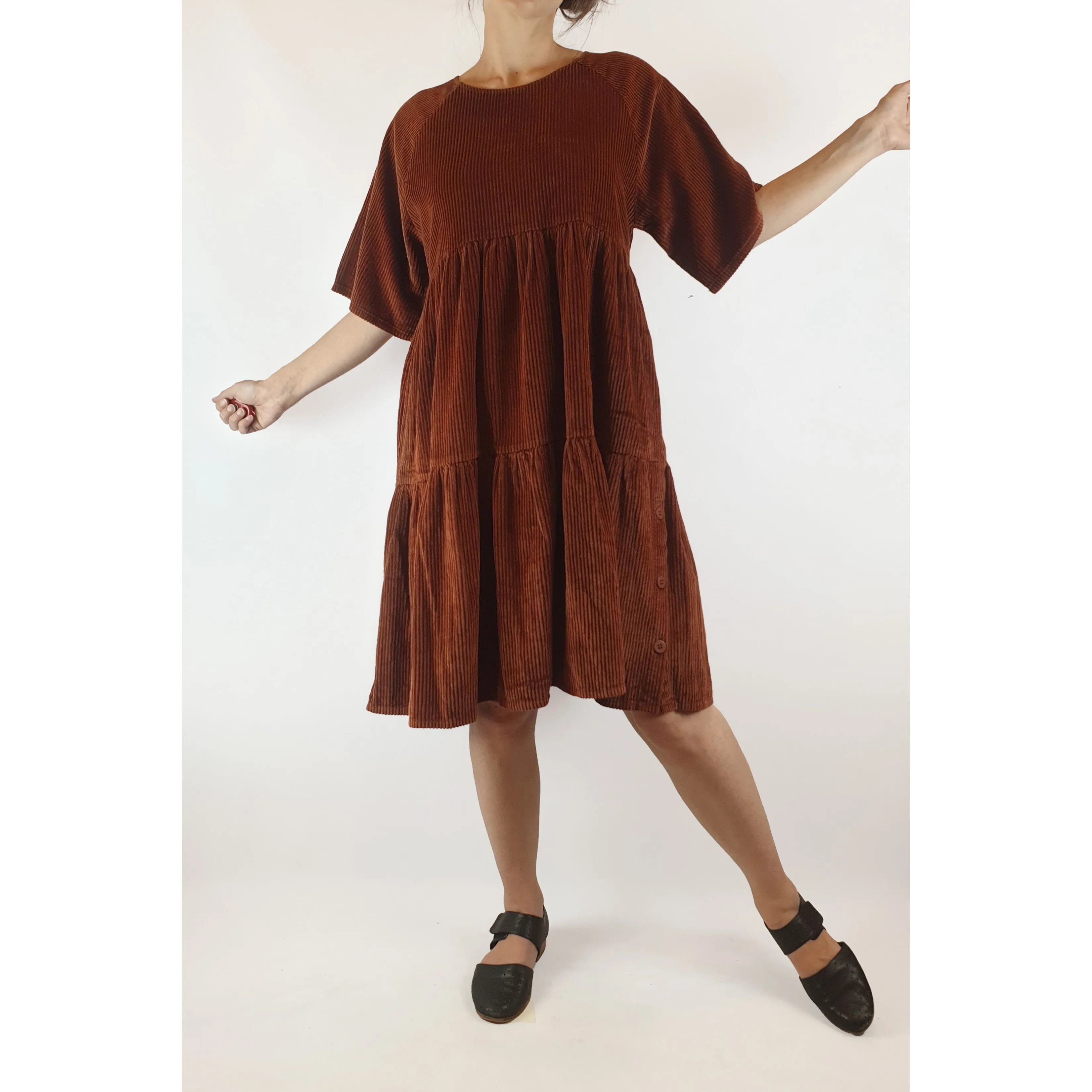 Gorman burnt orange chunky cord oversize dress size 8