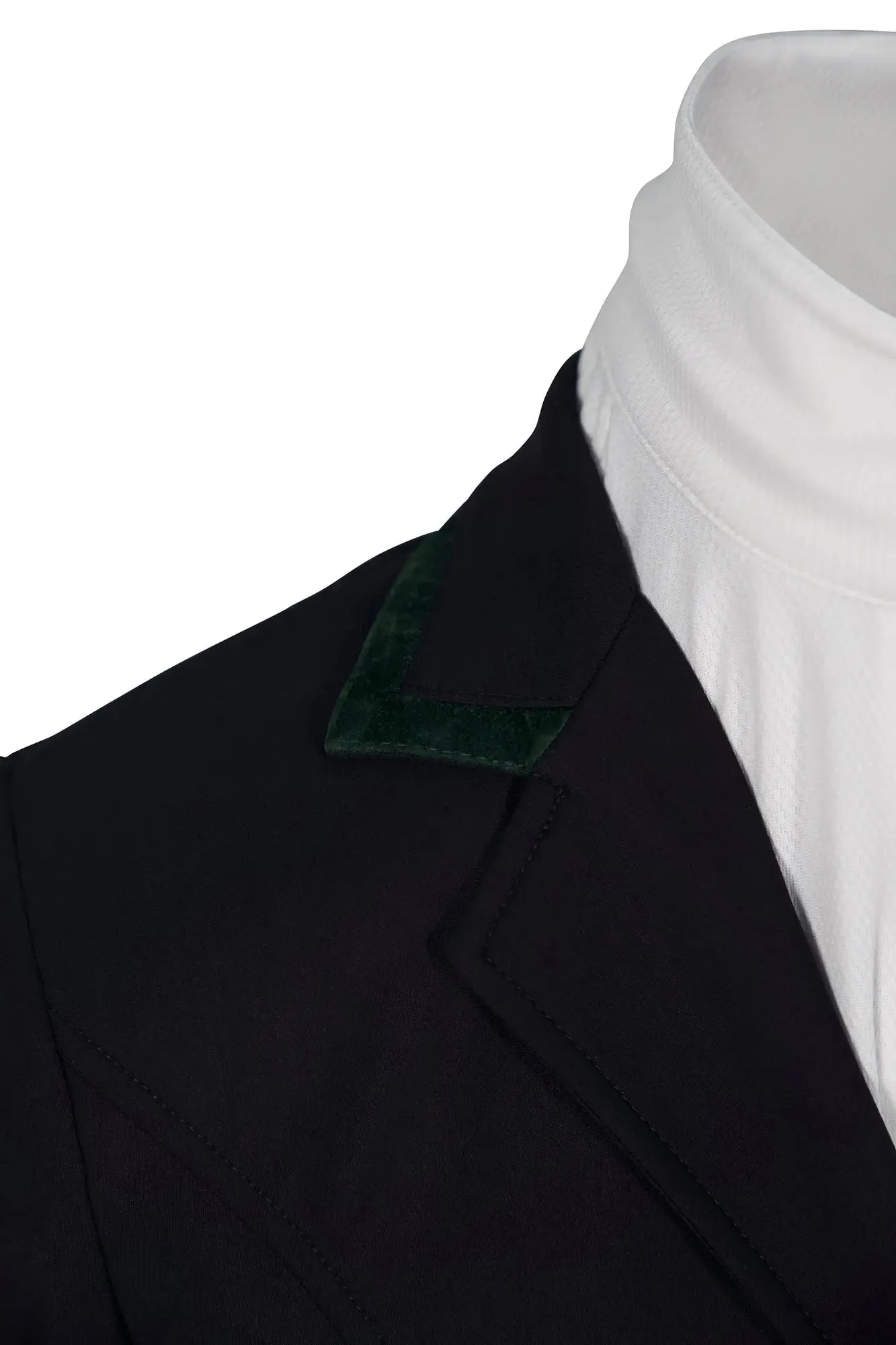Grand Prix Saltare Premio 4 Button Riding Show Coat, Black with Dark Green