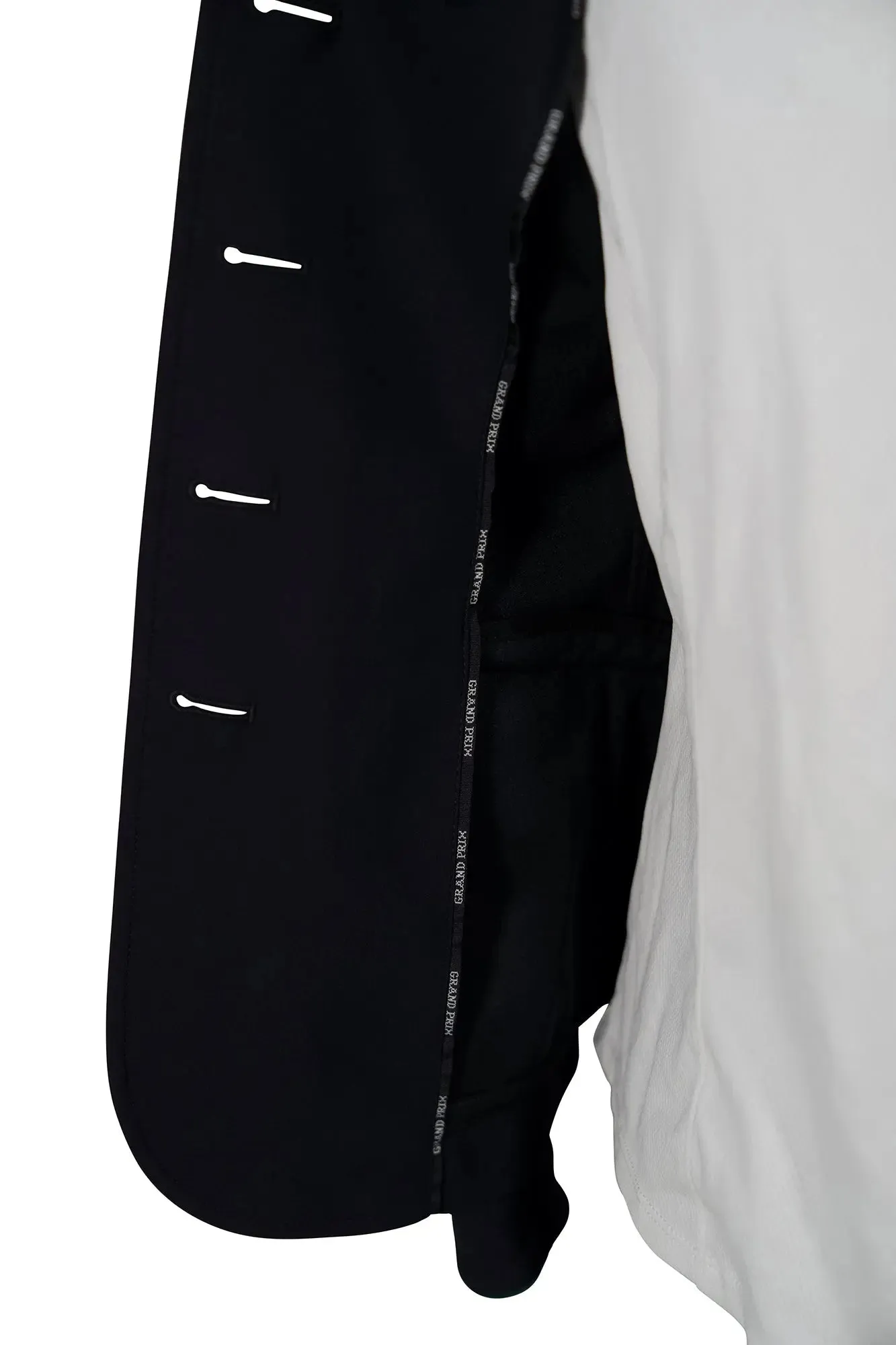 Grand Prix Saltare Premio 4 Button Riding Show Coat, Black with Dark Green