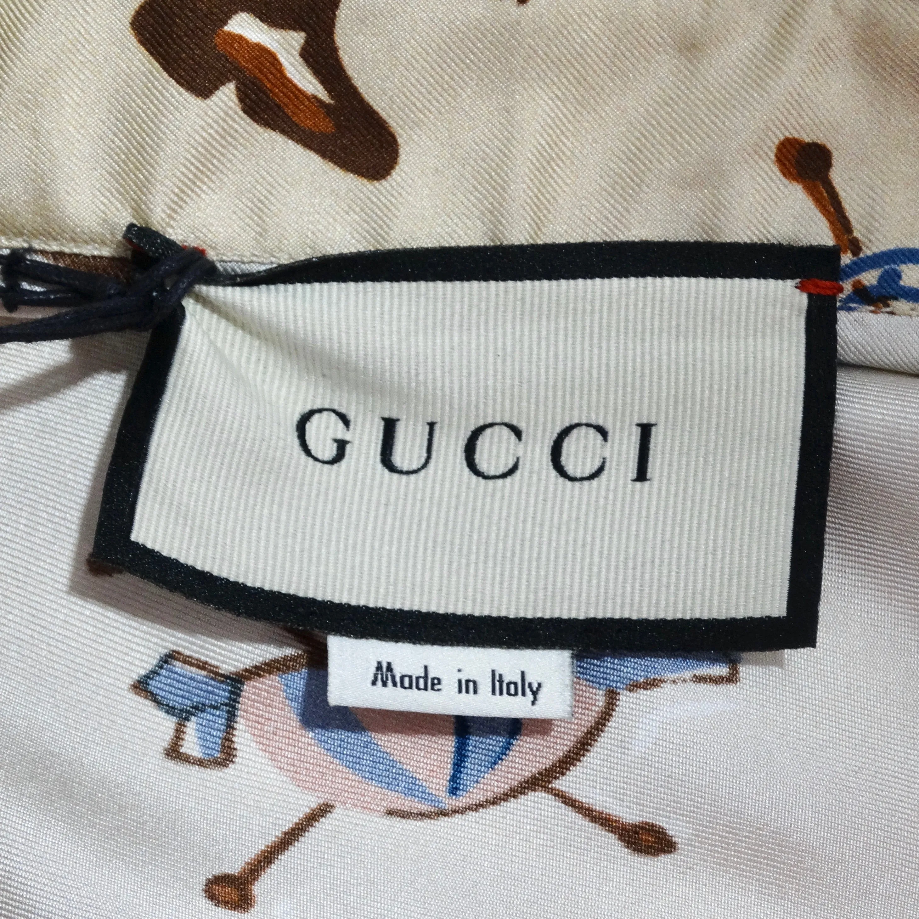 Gucci Western Print Silk Button Up Shirt