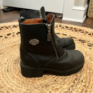 Harley Davidson Womens Side Zip Riding Boots 82016 Double Zipper Size 6