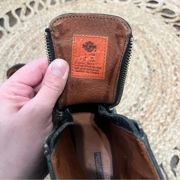 Harley Davidson Womens Side Zip Riding Boots 82016 Double Zipper Size 6