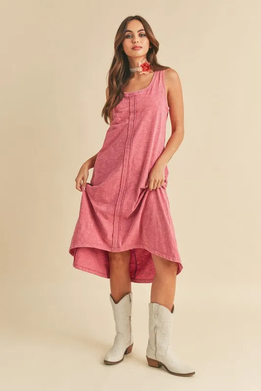 Hazel Blues® |  Aemi   Co High-Low Hem Scoop Neck Midi Tank Dress
