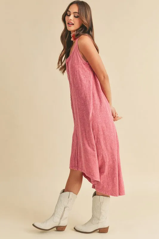 Hazel Blues® |  Aemi   Co High-Low Hem Scoop Neck Midi Tank Dress
