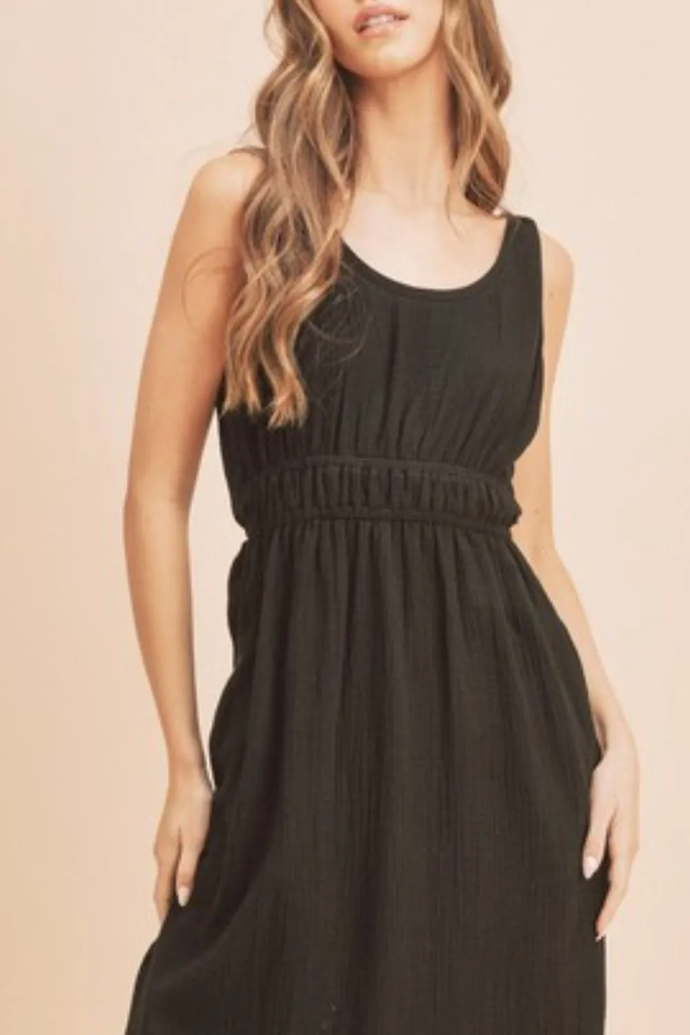 Hazel Blues® |  Aemi   Co Side Slit Round Neck Sleeveless Tank Dress