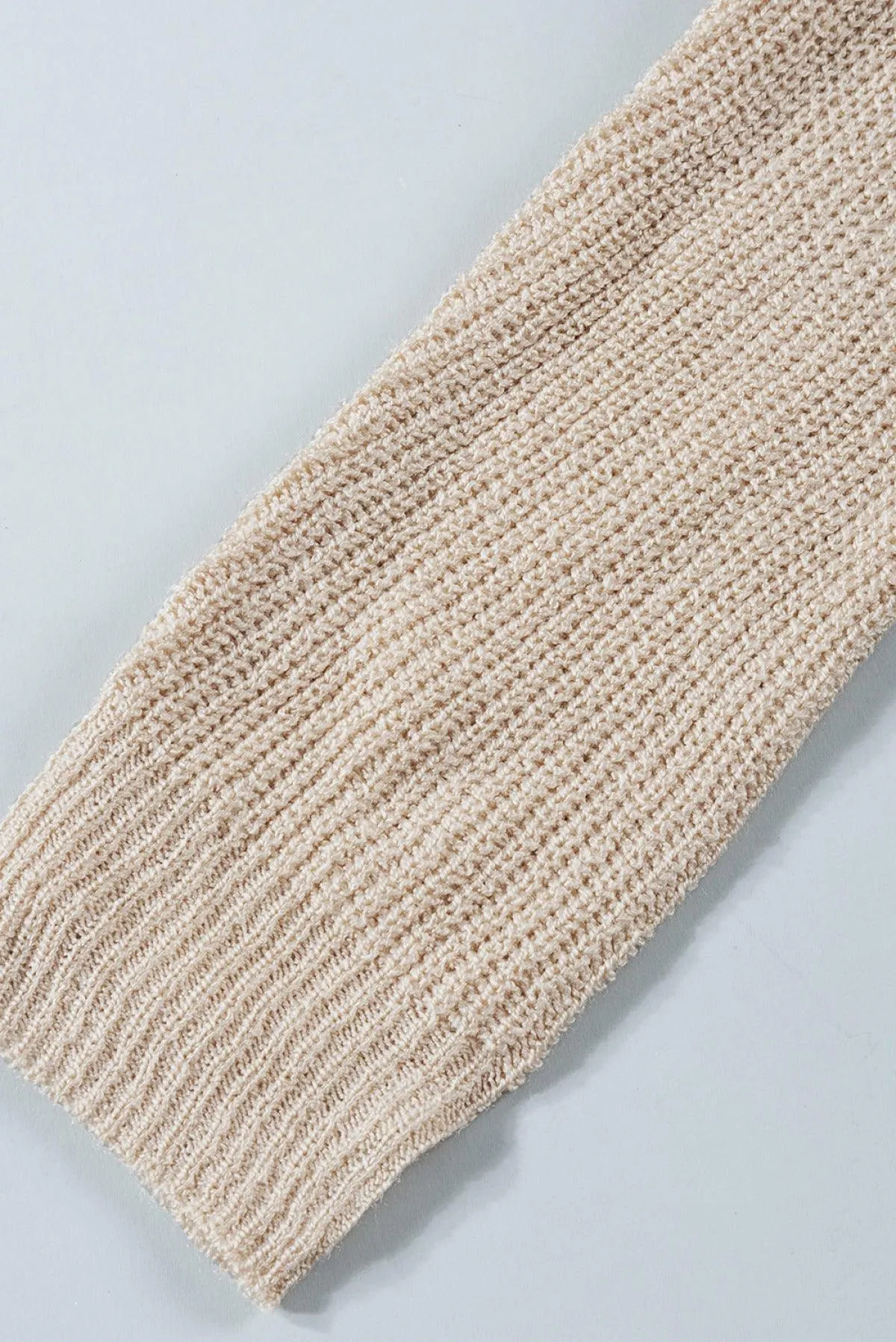 Hazel Blues® | Zipper V-Neck Dropped Sleeve Hooded Solid Sweater