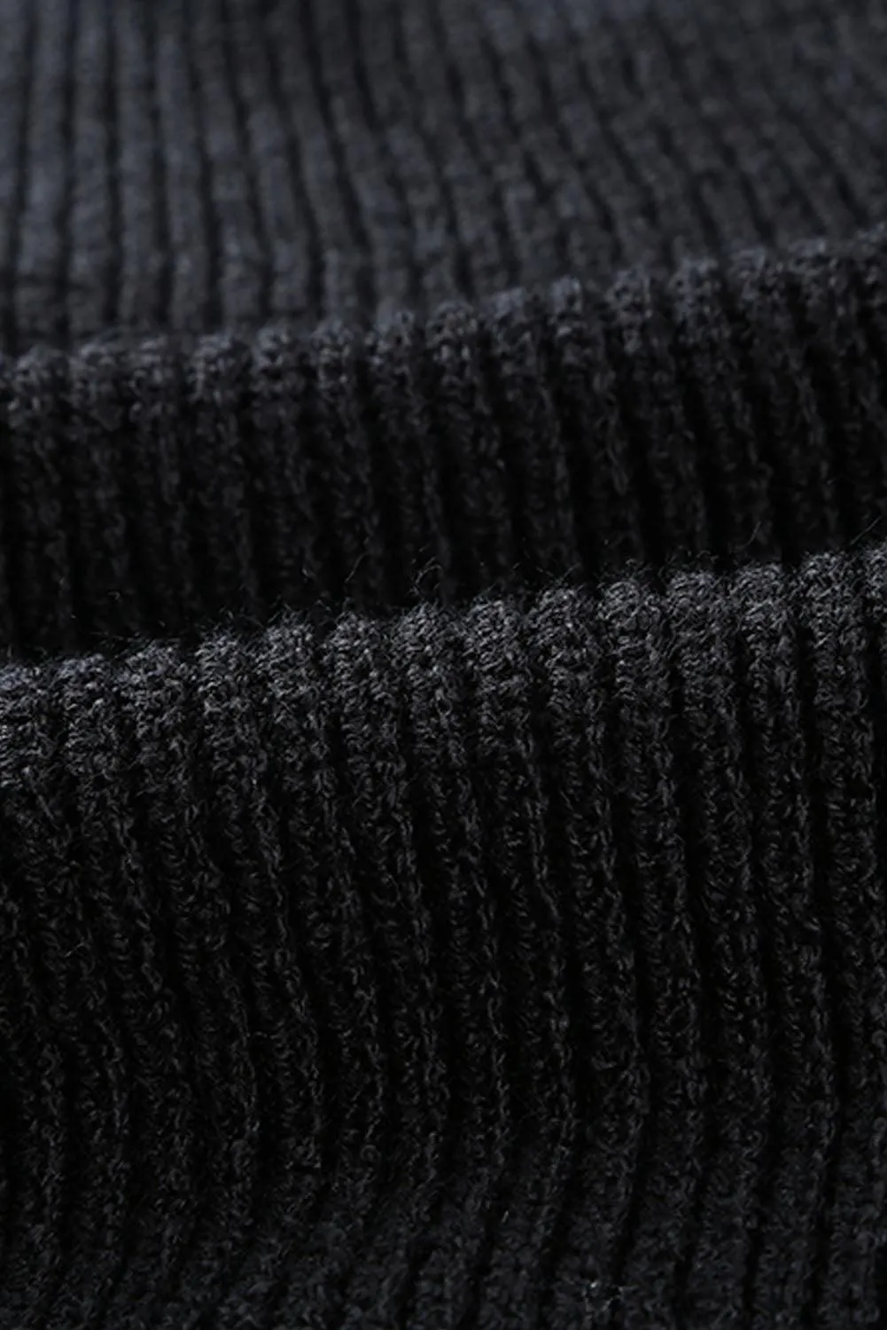 Hazel Blues® | Zipper V-Neck Dropped Sleeve Hooded Solid Sweater