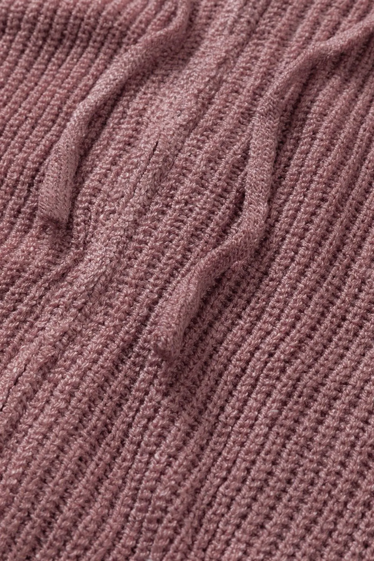 Hazel Blues® | Zipper V-Neck Dropped Sleeve Hooded Solid Sweater