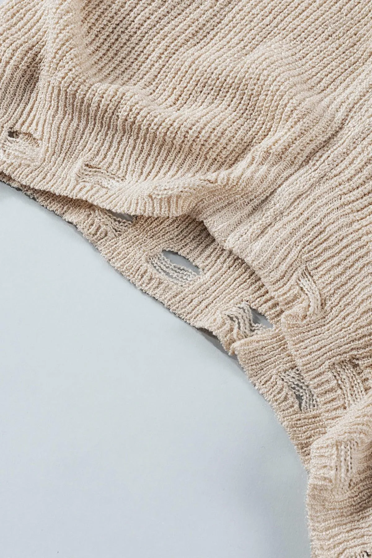 Hazel Blues® | Zipper V-Neck Dropped Sleeve Hooded Solid Sweater