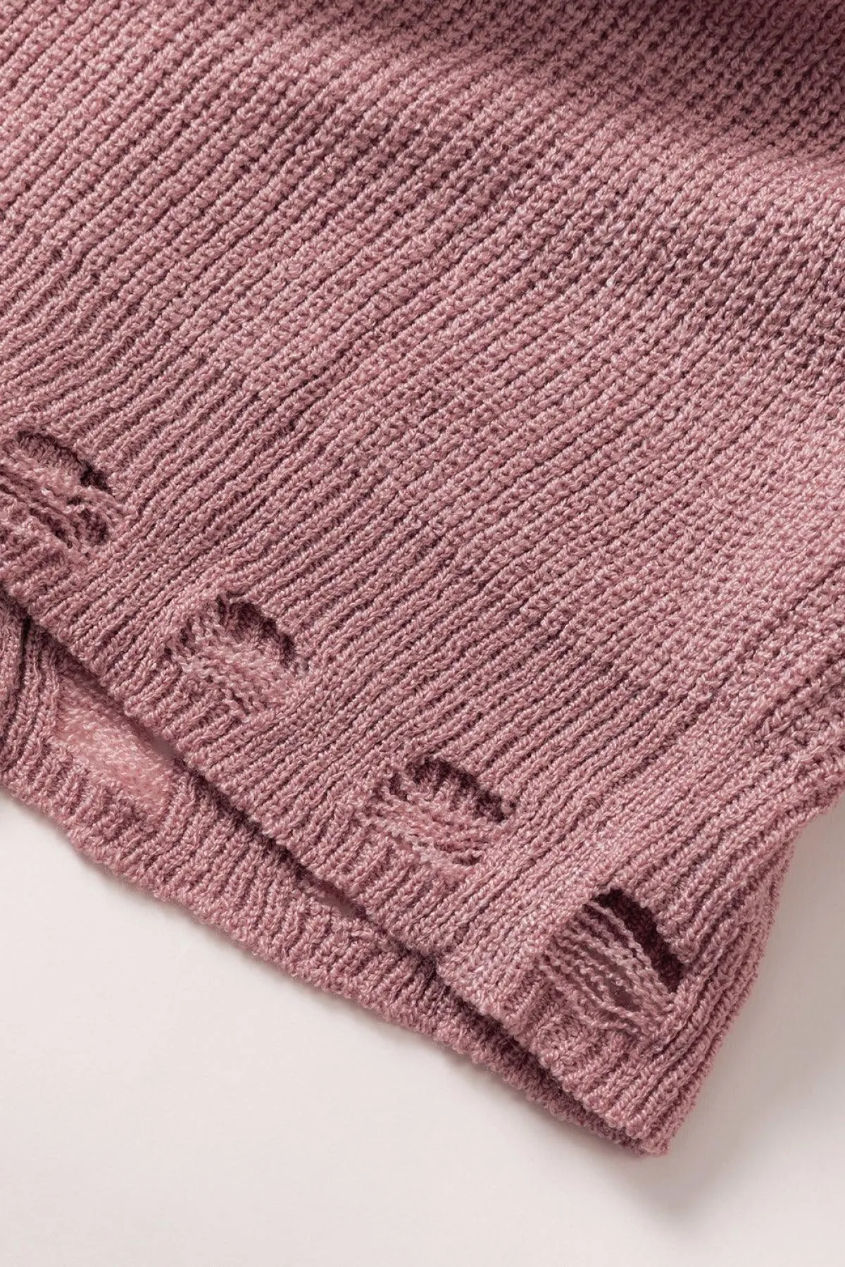 Hazel Blues® | Zipper V-Neck Dropped Sleeve Hooded Solid Sweater