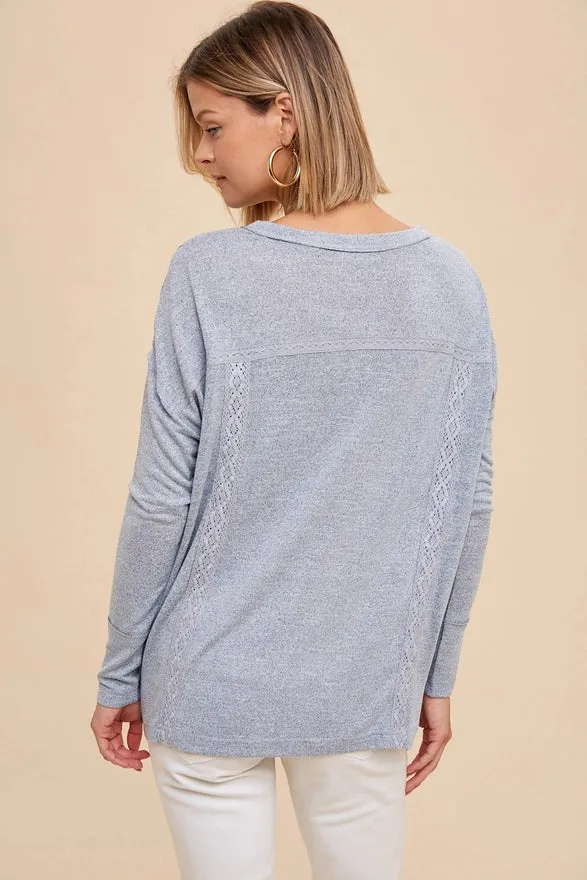 Henley Top - Blue