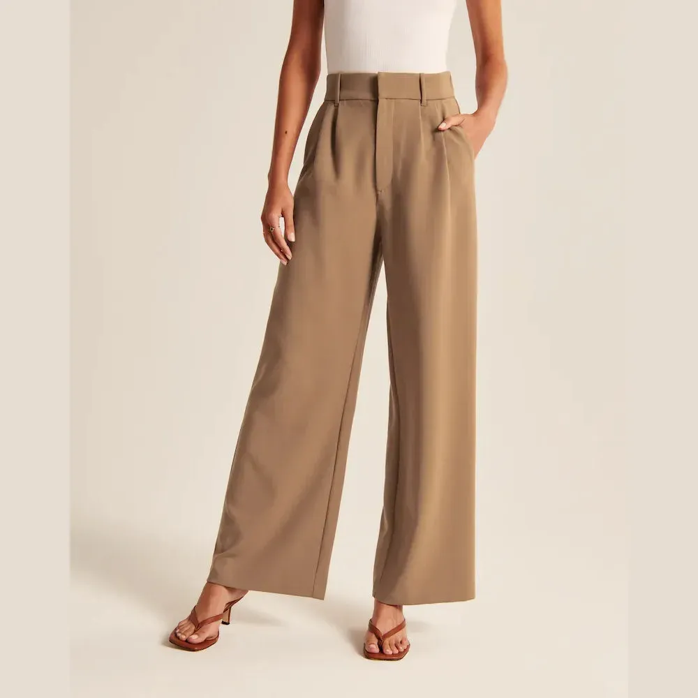 High Waist Tailored Wide Leg Pants