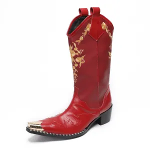 Horse boots Men's tall boots Men's high-top long cowboy boots Men's casual trend Horseback riding Mongolian boots Men's winter