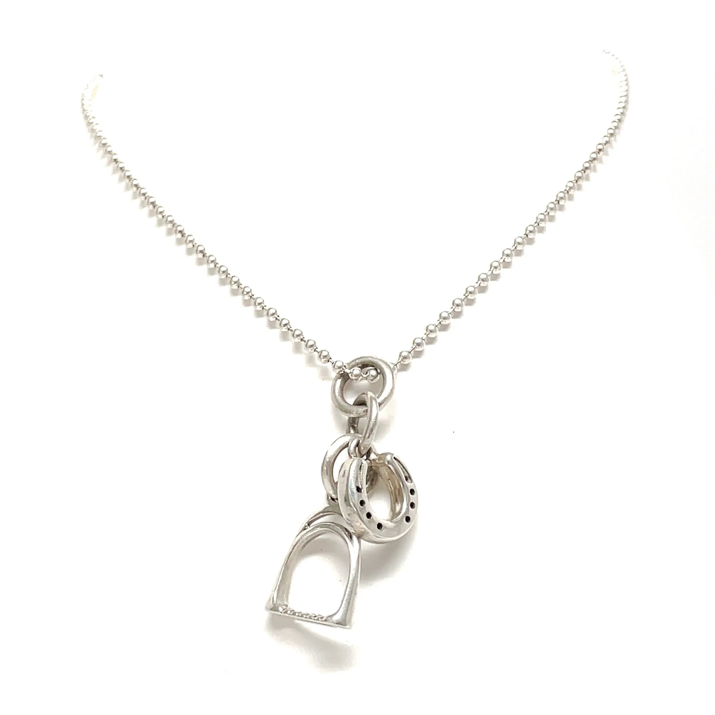 Horseshoe and Stirrup Charm Necklaces