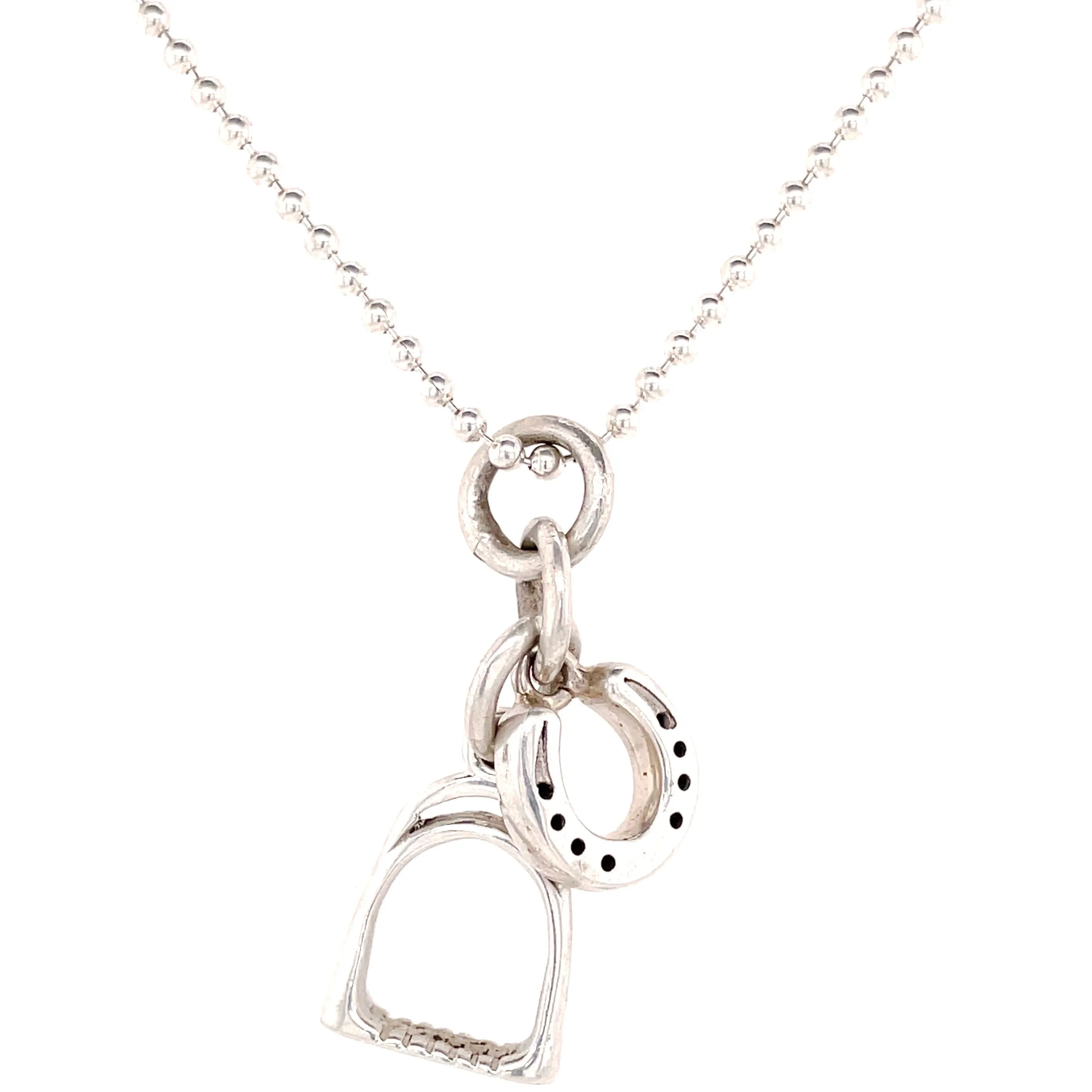 Horseshoe and Stirrup Charm Necklaces
