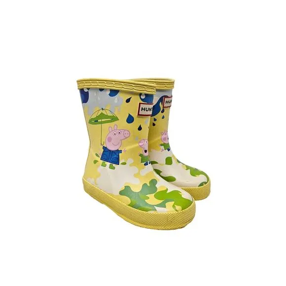 Hunter Boots 6 Toddler Kids Rainboot Wellie Peppa Pig George Yellow Muddy Puddle