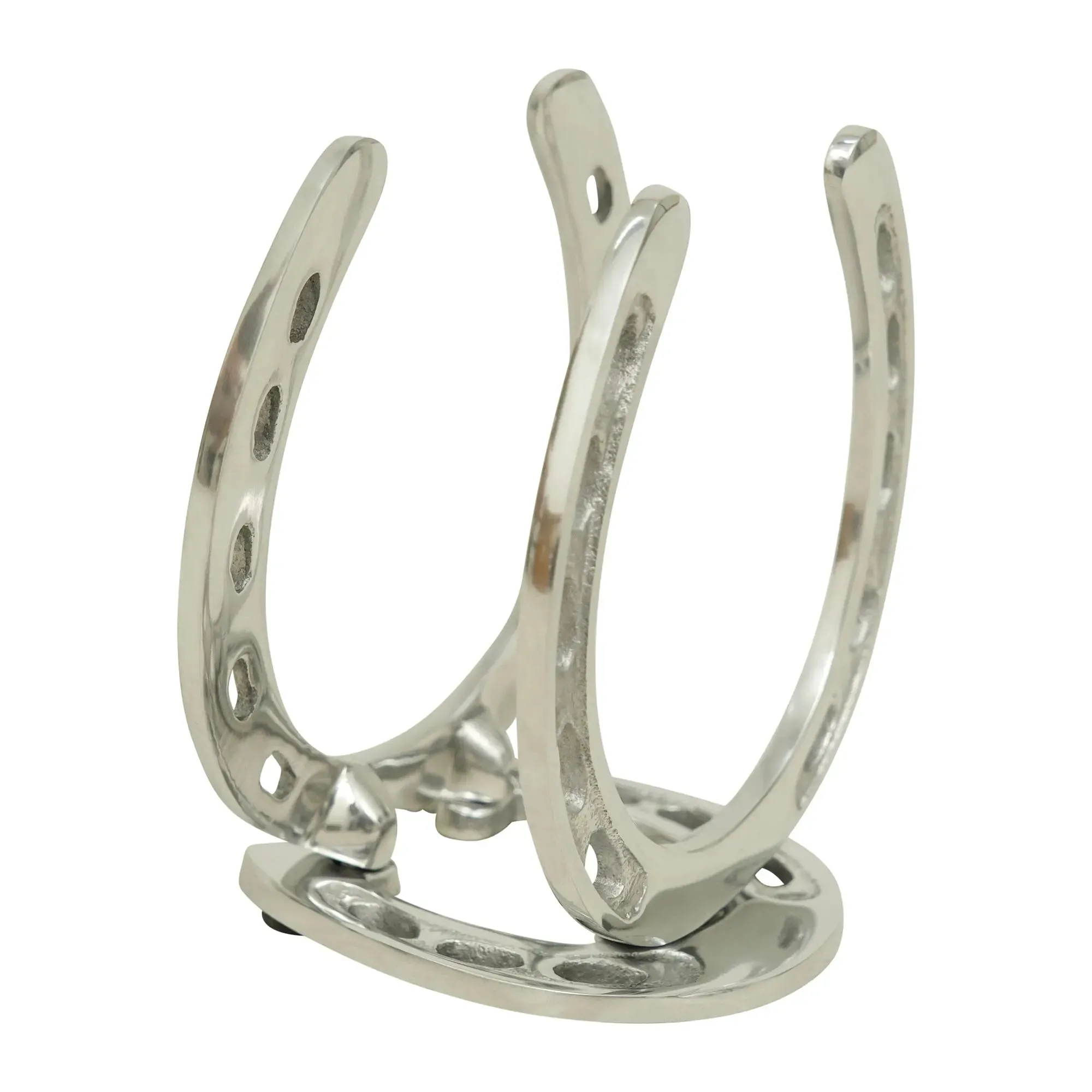 Huntley Horse Shoe Napkin Holder, Aluminum Silver Finish
