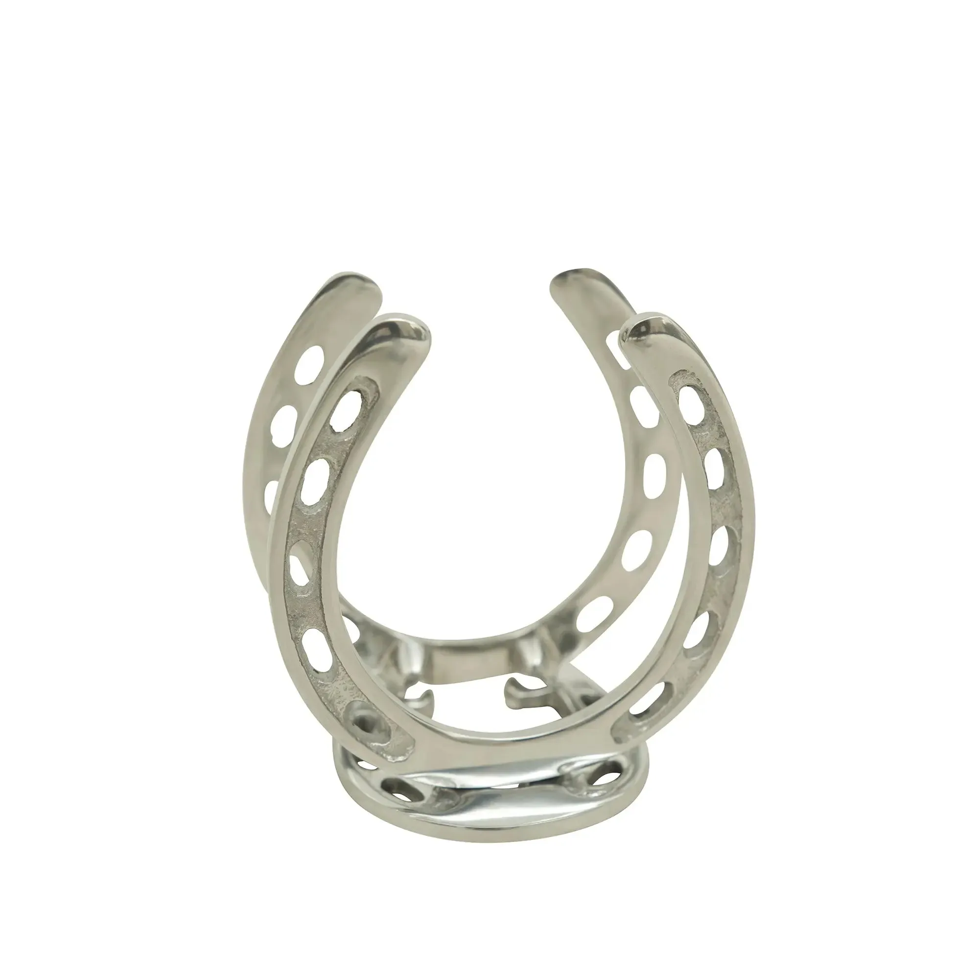Huntley Horse Shoe Napkin Holder, Aluminum Silver Finish