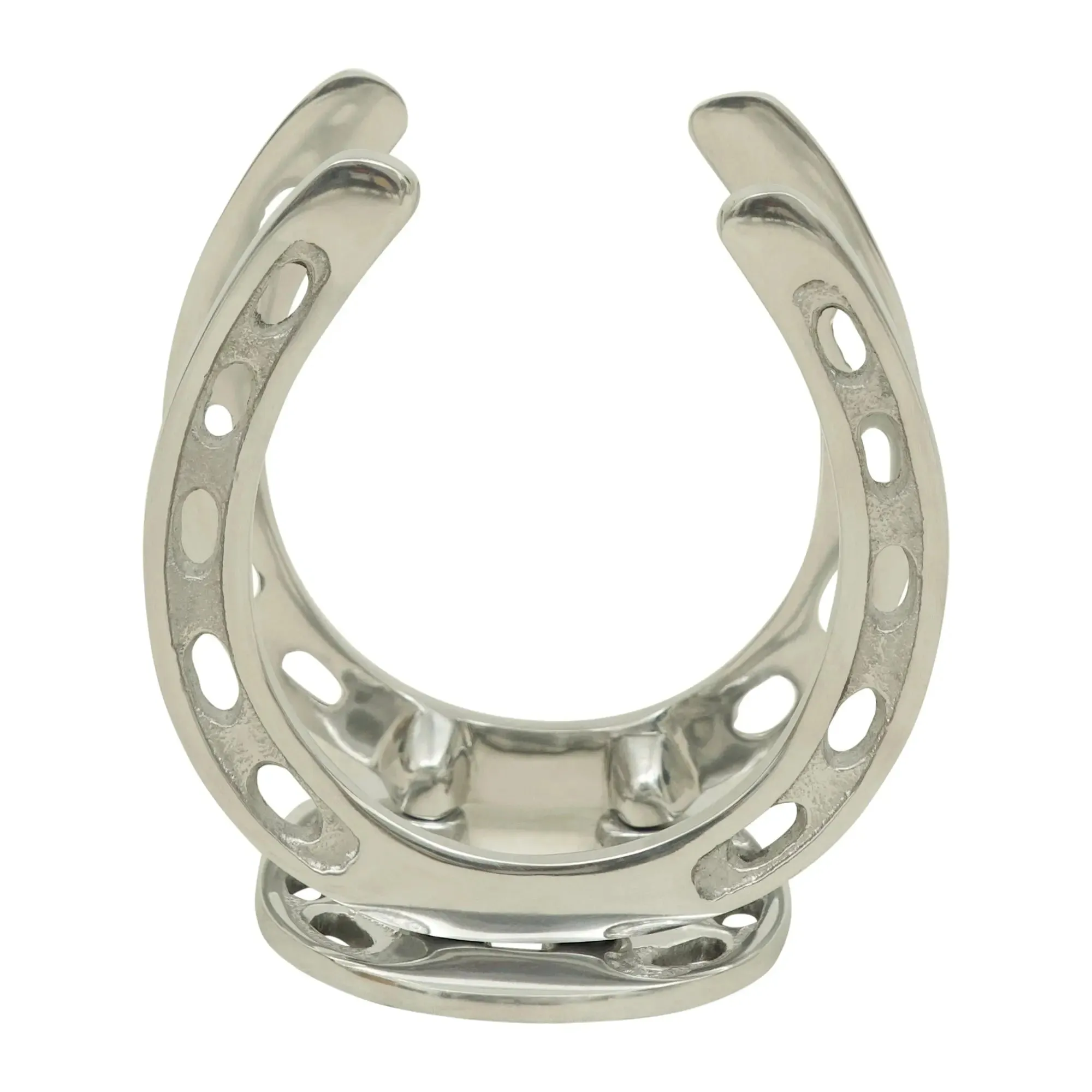 Huntley Horse Shoe Napkin Holder, Aluminum Silver Finish
