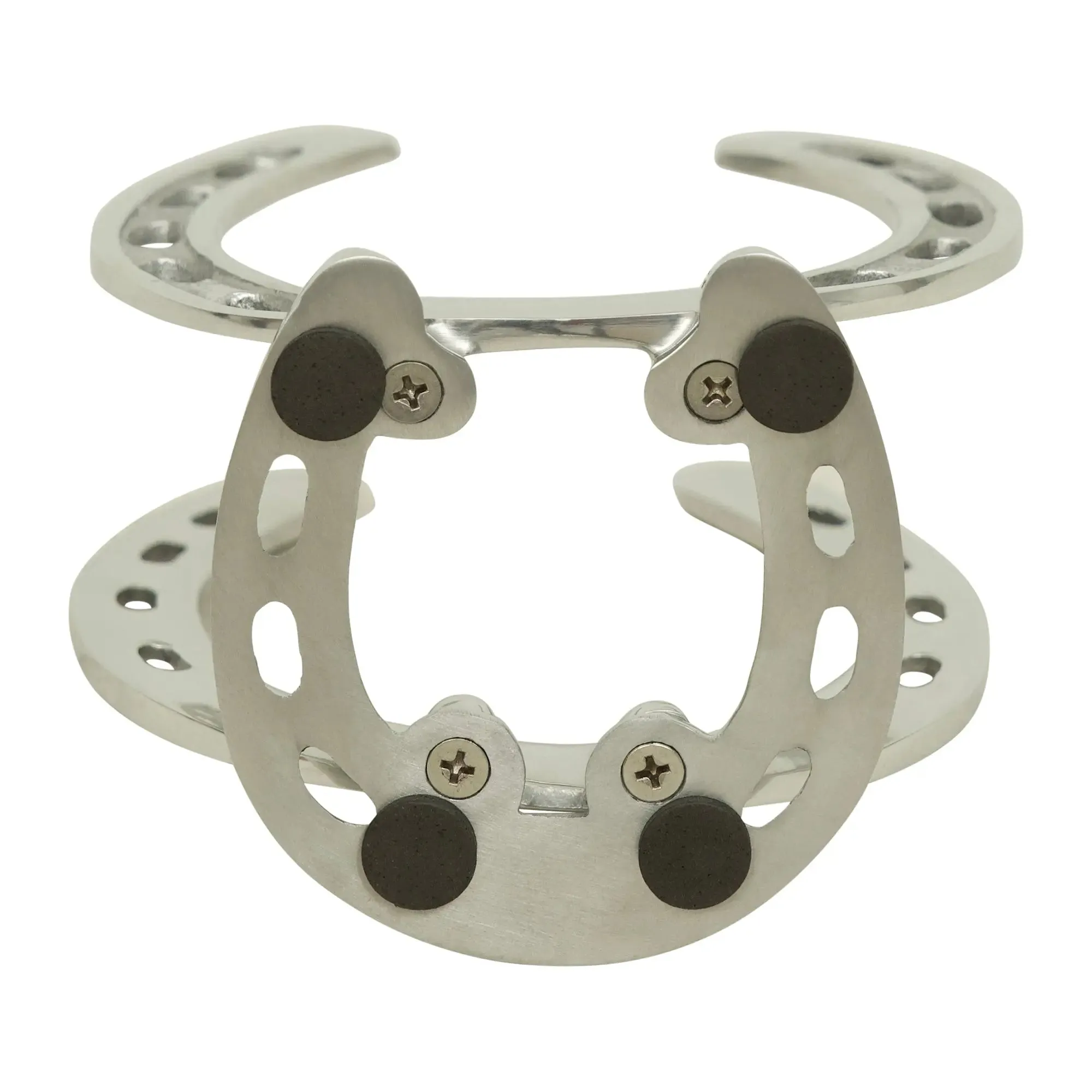 Huntley Horse Shoe Napkin Holder, Aluminum Silver Finish