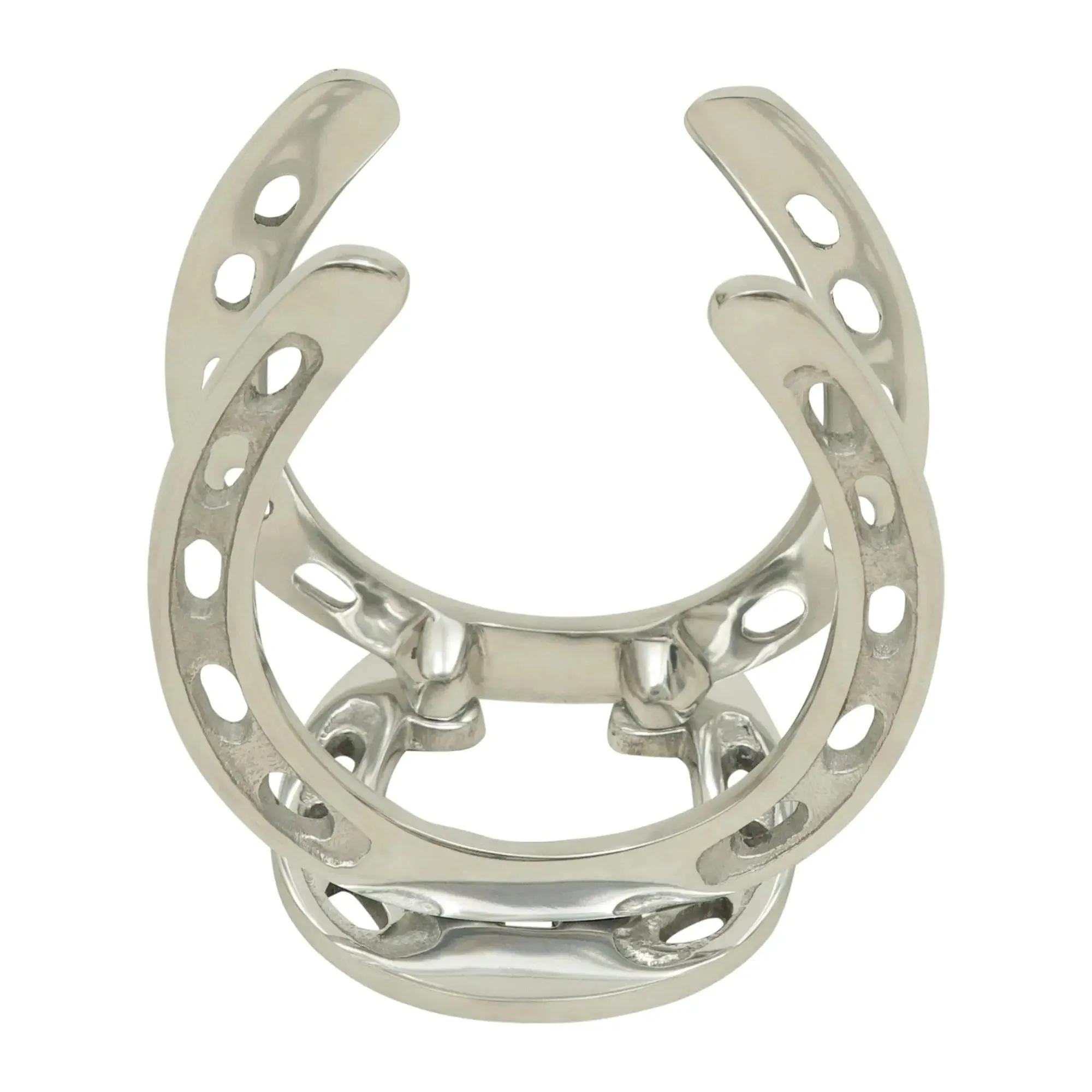 Huntley Horse Shoe Napkin Holder, Aluminum Silver Finish
