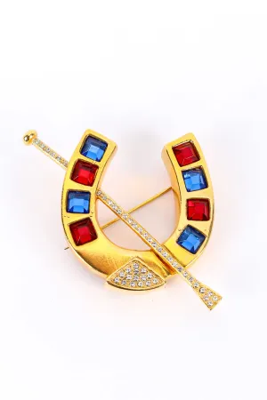 Jeweled Equestrian Brooch