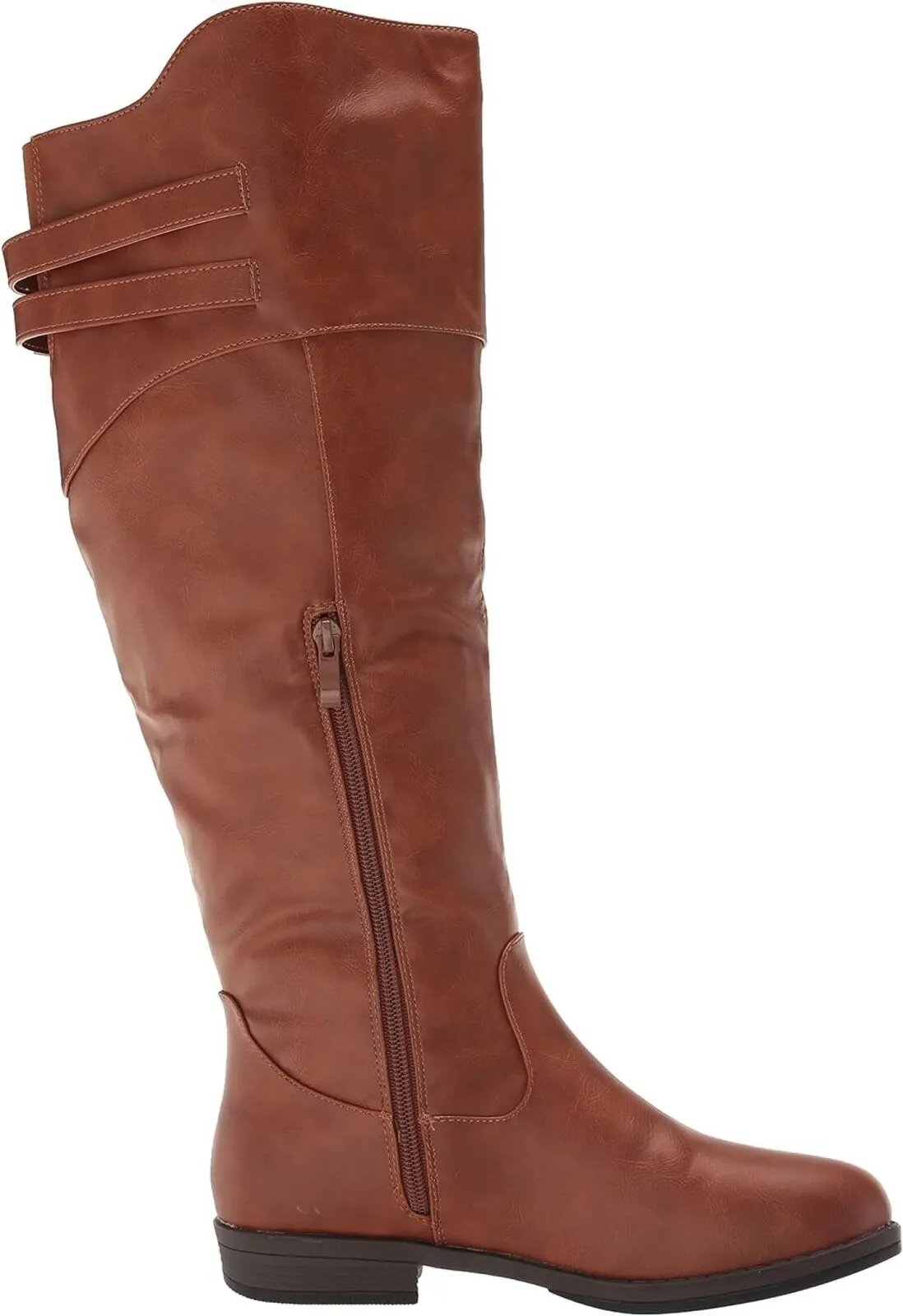 Journee Collection Extra Wide Calf Heel Riding Boots Tori Boot Brown 8M-XWC