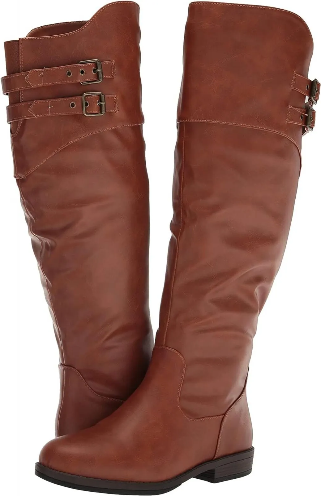 Journee Collection Extra Wide Calf Heel Riding Boots Tori Boot Brown 8M-XWC