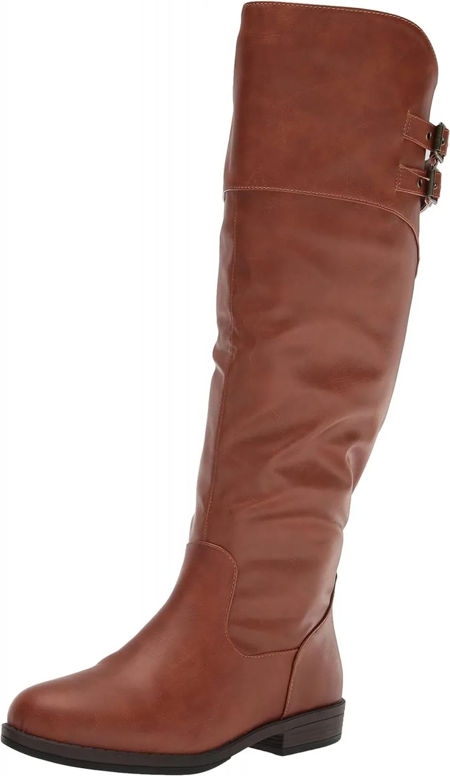 Journee Collection Extra Wide Calf Heel Riding Boots Tori Boot Brown 8M-XWC