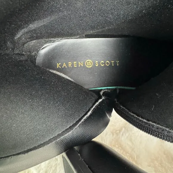 KAREN SCOTT EDENN BUCKLED RIDING BOOTS IN BLACK NWT WOMEN'S SIZE 9.5 WIDE CALF
