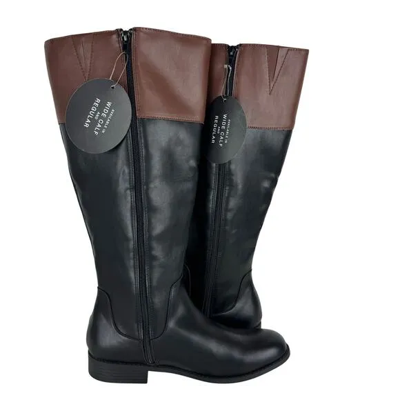KAREN SCOTT EDENN BUCKLED RIDING BOOTS IN BLACK NWT WOMEN'S SIZE 9.5 WIDE CALF