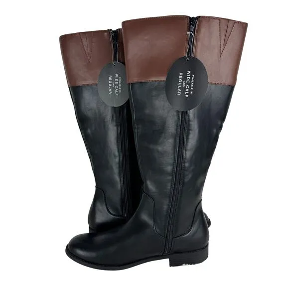 KAREN SCOTT EDENN BUCKLED RIDING BOOTS IN BLACK NWT WOMEN'S SIZE 9.5 WIDE CALF