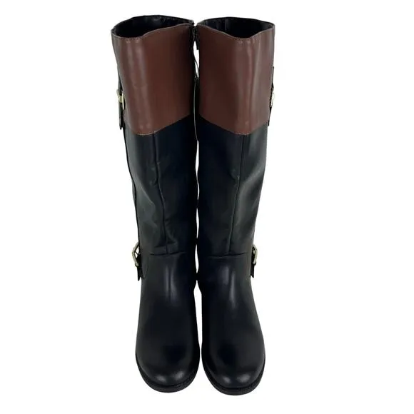 KAREN SCOTT EDENN BUCKLED RIDING BOOTS IN BLACK NWT WOMEN'S SIZE 9.5 WIDE CALF