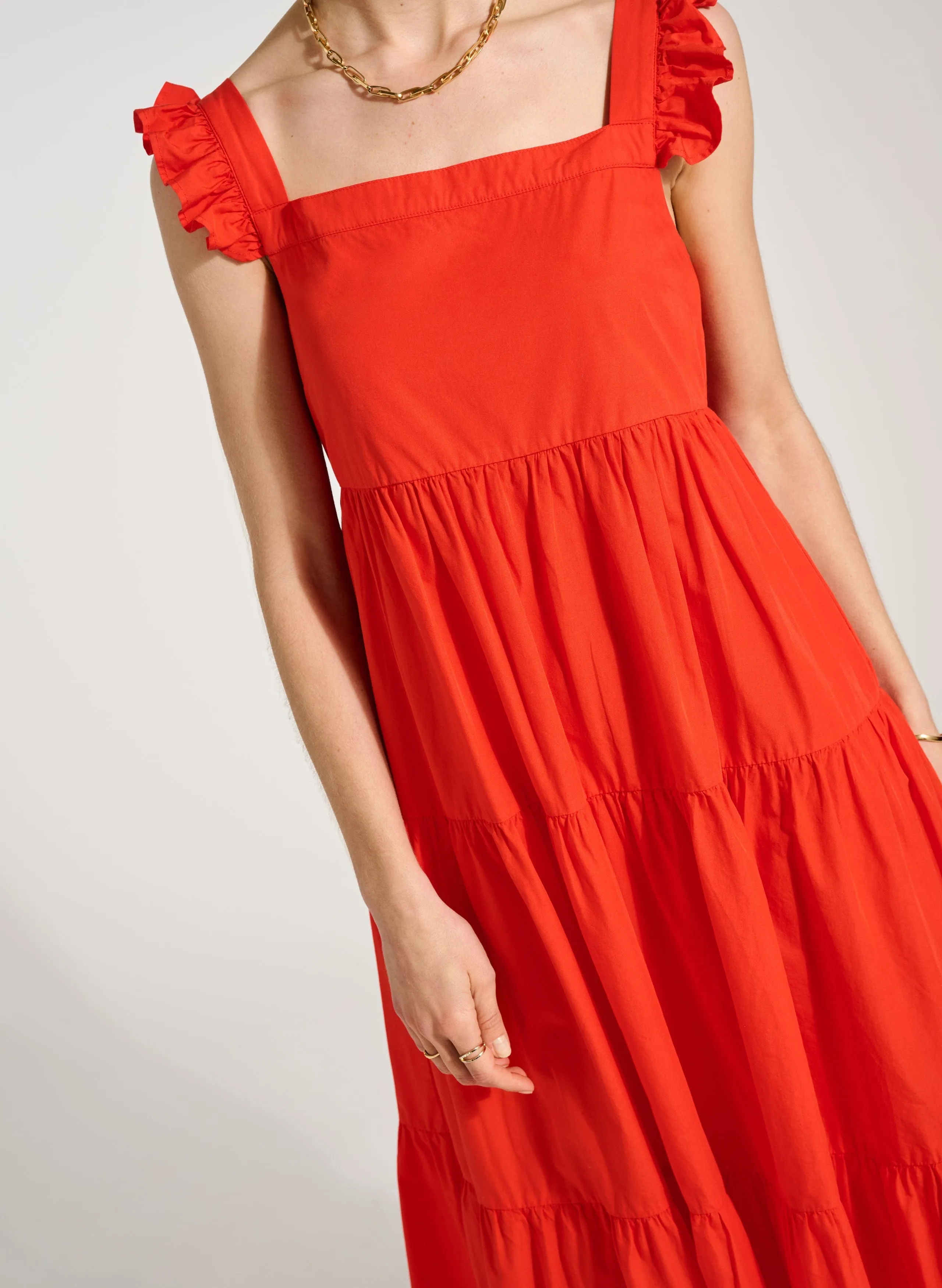 Katie Organic Cotton Dress | Tangerine