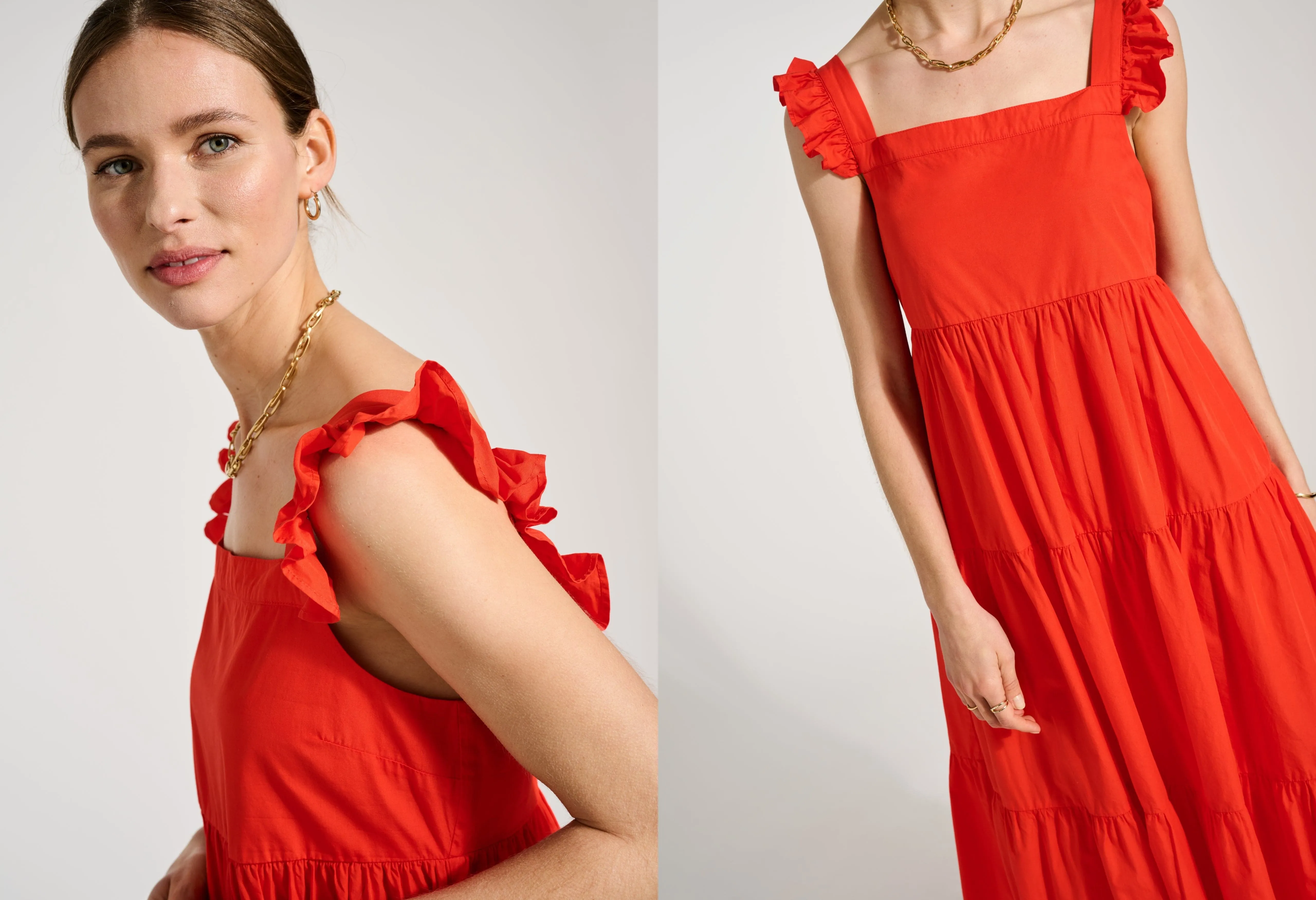 Katie Organic Cotton Dress | Tangerine