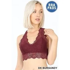 Lace Bralette-Coral