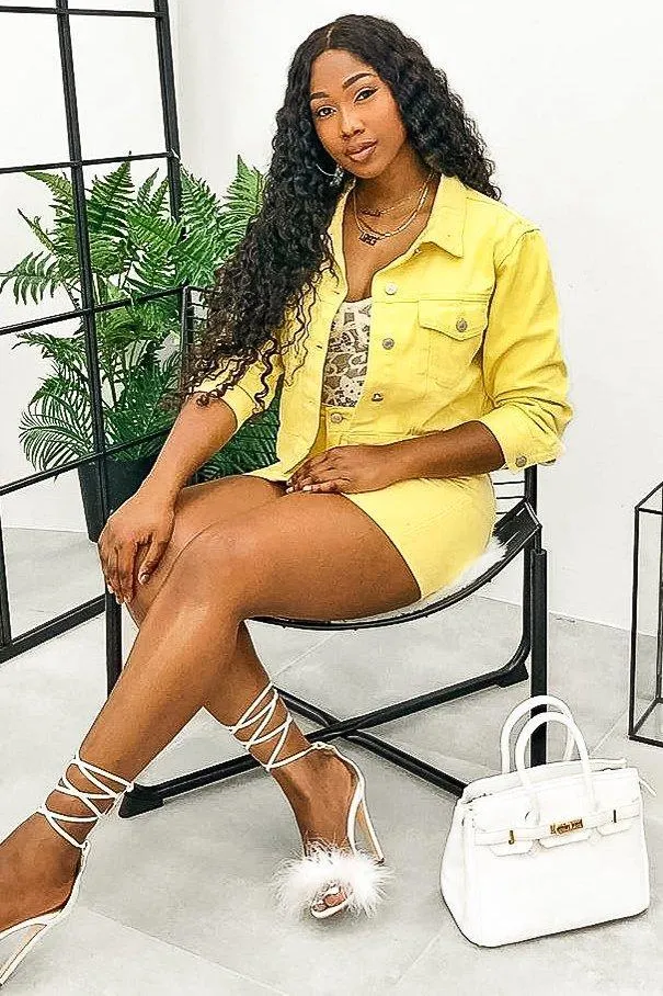 Lemon Denim Skirt and Jacket Co-ord - Viola