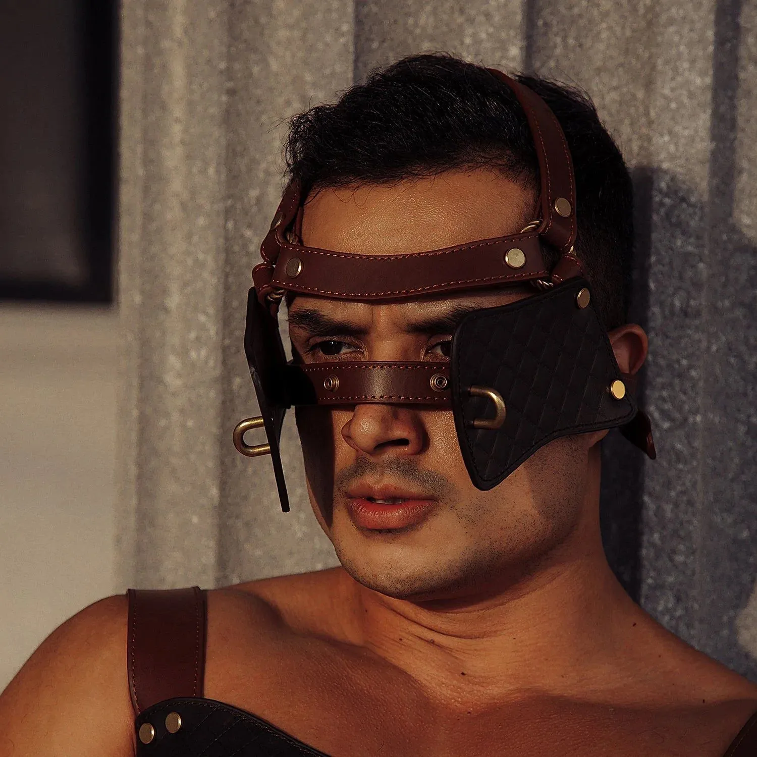 Liebe Seele - The Equestrian Leather Blinder And gag - Paardenhoofdtooi Met bit gag